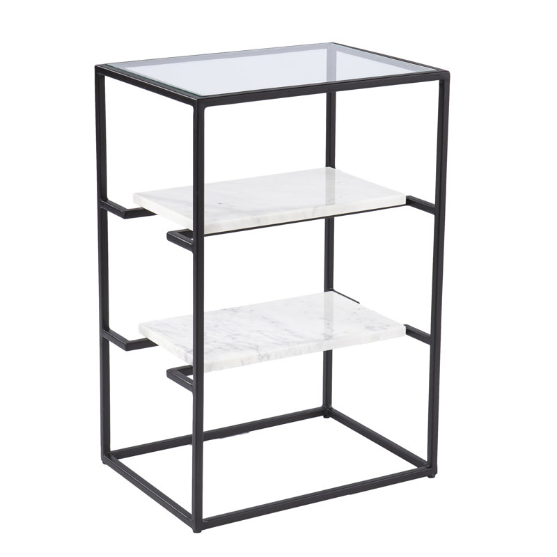 Latitude Run® Glass Top Frame End Table with Storage & Reviews Wayfair